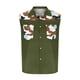 thumbnail image 5 of Camisas de Cuello para Hombres, Moda Casual Día de la Independencia Imprimir Turndown Bolsillos sin Mangas Tanque Deportivo, 5 of 5