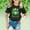 C-Black180, variant on JIAYUE St Patricks Day Kids Boys Girls Tops Cartoon Print Short Sleeve Crew Neck Pull-On Lightweight T Shirt For Children Casual Dailywear