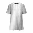 thumbnail image 5 of JSheng Womens Summer Casual Tops Fashion Woman Round Neck Short Sleeve Striped Loose T-Shirt Tops Comfortable & Fitness Gray L, 5 of 5