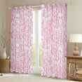 thumbnail image 2 of Damask Gothic Curtains Antique Victorian 30%-50% Blackout Curtains 2 Panels 52"Wx84"L,Pink White Sugar Skull Curtains Drapes Vintage Flowers Goth Curtains, 2 of 6