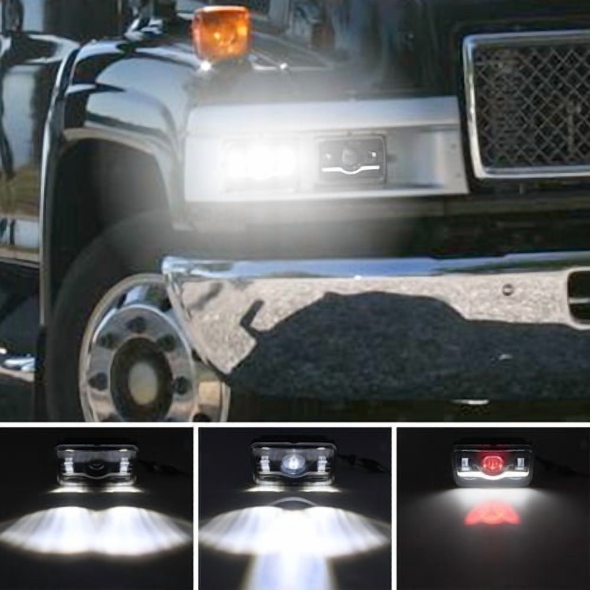 Applies to A Pair Led Headlight Magnifying Glass 4x6 Rectangular Angel Demon Eyes