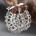 thumbnail image 2 of Trendy Silver Color Hollow Circle Hoop Earrings for Women Fashion Korean Style U Shape Earrings Wedding Engagement Party Jewelry, 2 of 5