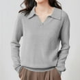 thumbnail image 6 of Horkkom V Neck Sweaters for Women Long Sleeve Pullover Sweaters Causal Solid Color Cozy Sweaters XXXL, 6 of 10