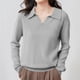 thumbnail image 5 of AUNVITO Women's V-Neck Slim Fit Long Sleeve Knit Sweater with Lightweight Comfort, 5 of 9