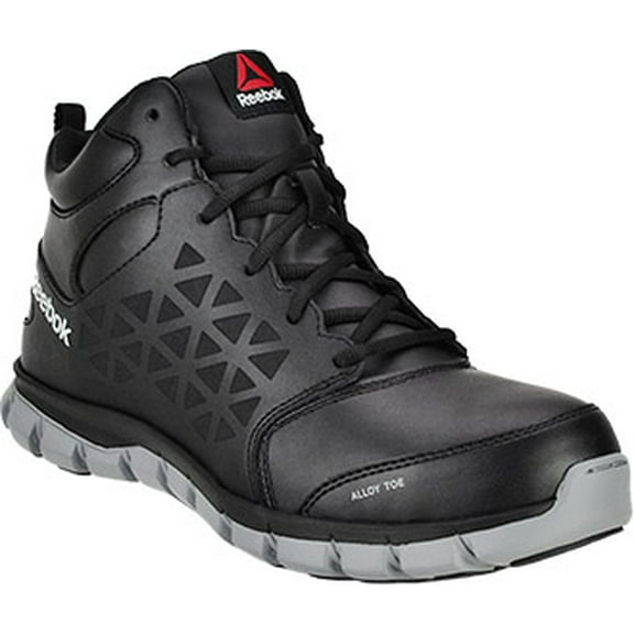 Reebok Work Men's Sublite Cushion Alloy Toe EH Athletic Mid Cut Work Shoe Black - RB4142