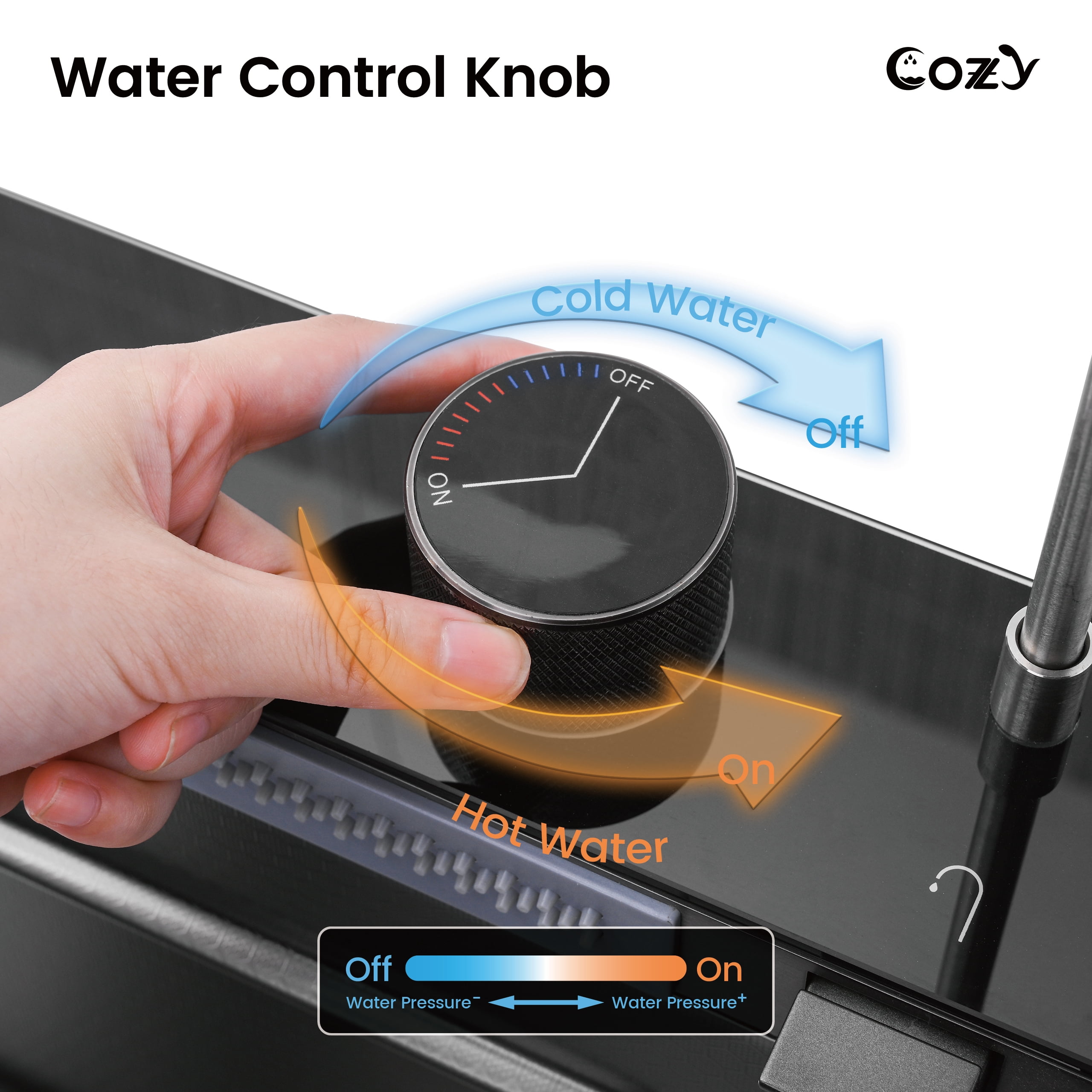 Pull-out Faucet Single Bowl Sink, Kitchen Vegetable Sink 304 30"x18" Whale Waterfall Sink Stainless Steel Dish Sink wIth Dishwasher Accessories Household Vegetable Washing Basin, Black