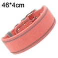 thumbnail image 2 of Collar reflexivo ajustable durable del animal doméstico del collar de perro grande del diamante artificial del cuero brillante del terciopelo, 2 of 5