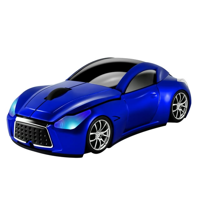 SHARE SUNSHINE Wireless Mouse, 2.4GHz Car Shape Computer Mouse, Optical Cordless Mice with USB Receiver for Laptop PC Computer, Blue