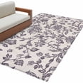 thumbnail image 2 of Spring Flowers Area Rug 4x6 FT, Non Slip Kids Room Carpet, Farmhouse Purple Pastoral Floral Leaf Washable Soft Floor Carpet Non-Shedding Throw Rug for Dorm Kitchen Study Room Home Office Bedside, 2 of 9