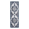 thumbnail image 3 of Luxee Designs Alexandria Collection 3x10 Runner Rug, Medallion Rugs for Laundry Room, Entryway, Bathroom, Kitchen, Pet Friendly, Low Pile, High Traffic Area, Stain Resistance - Ivory/Navy, 3 of 10