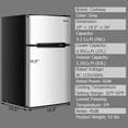 thumbnail image 4 of Refrigerador COSTWAY Compact de 3.2 pies cúbicos con congelador, color gris, 4 of 9
