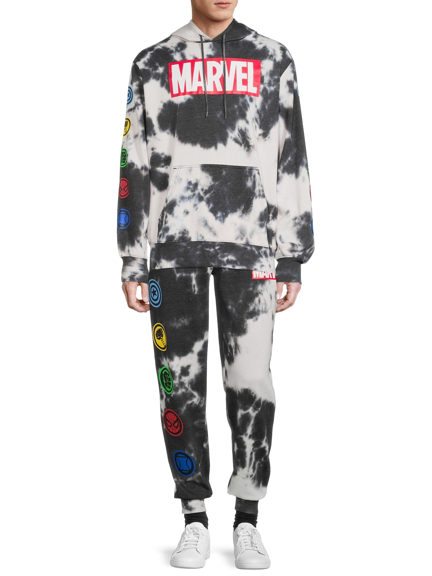 Marvel Tie Dye Men's \u0026 Big Men's Fleece Graphic Hoodie - Walmart.com