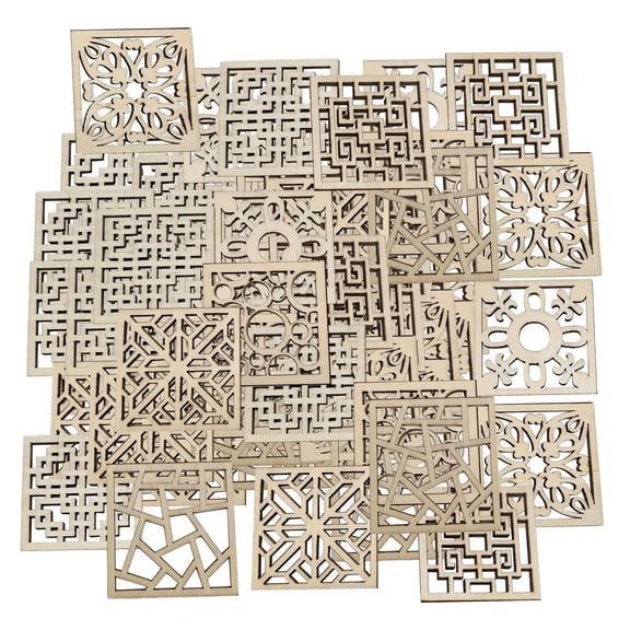 20/50/100Pcs Unfinished Slices 4x4CM Paintable Wooden Craft Squares For Kid Art Craft Painting Home Decoration