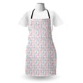 thumbnail image 3 of Tropical Apron, Hand-drawn Pineapple Sketches on Dotted and Striped Backdrop, Unisex Kitchen Bib with Adjustable Neck for Cooking Gardening, Adult Size, Pink Coconut, by Ambesonne, 3 of 4