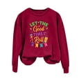 thumbnail image 4 of Baberdicy Mardi Gras 2024 Let the Good Times Rall Women's Letter Printed Crewneck Sweatshirts Long Sleeve Top Mardi Gras Shirts for women, 4 of 4