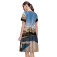 thumbnail image 2 of Bixox Robe d'Été à Manches Courtes pour Femmes Robe Ample Longueur Genou avec Poches-Lighthouse, 2 of 7