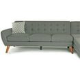 thumbnail image 3 of Poundex Furniture 2 Piece Fabric Sectional Sofa Set in Gray Color, 3 of 5