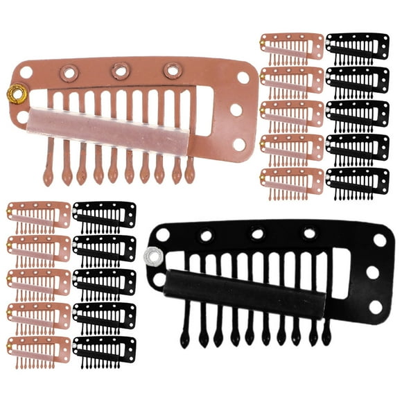 DECORNIJIA 40Pcs Hair Extension Clip Pin Kit Metal Snap Clips Windproof Wig Making Clips Assorted Colors