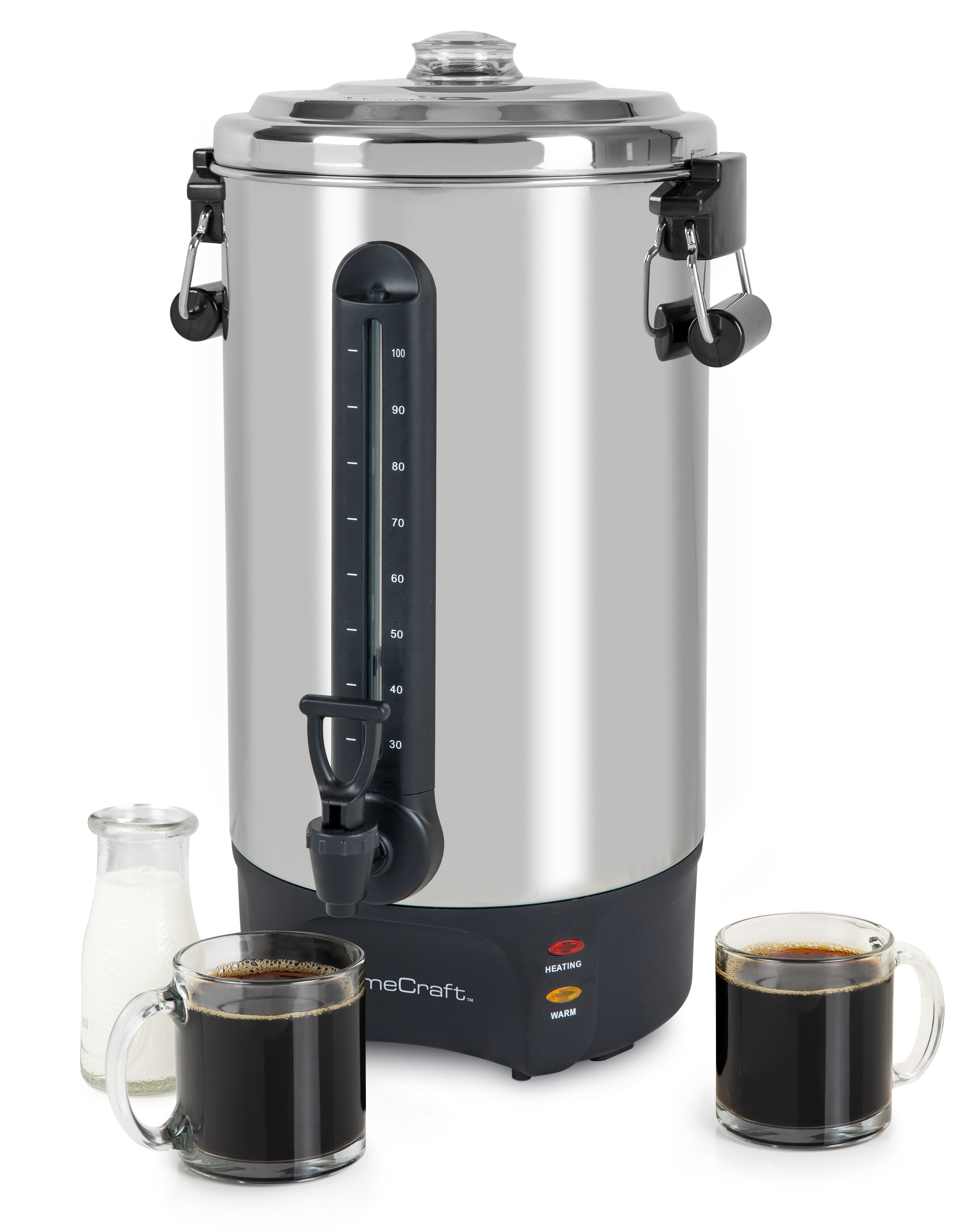 Auto Temperature Control Commercial & Home Urns Great for Catering Buffets Parties Weddings Holiday Jewish Dinners Shabbat Automatic Coffee Urn 30 Cups Stainless Steel Hot Water Boiler & Warmer