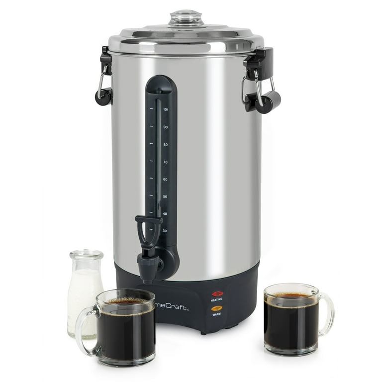 HomeCraft 100-Cup Coffee Brewer, 1500W Quick-Brewing Coffee Urn and  Electric Coffee Pot, Stainless Steel - Walmart.com