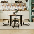 thumbnail image 2 of Gymax 5PCS Dining Set for 4 47'' Round  Kitchen Table & 4 Stools w/ Wooden Tabletop, 2 of 10