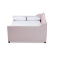 thumbnail image 3 of Baxton Studio Perry Velours Rembourré Lit de Repos Queen avec Gigogne en Rose, 3 of 10