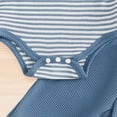 thumbnail image 6 of HCNTES Newborn Baby Boy Clothes Infant Boy Romper Fall Winter Outfits Bodysuit 2Pcs Striped Long Sleeve Top Overalls(6-9 Months,b7-Blue), 6 of 7