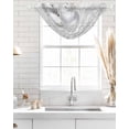 thumbnail image 4 of Waterfall Valances for Windows, Christmas Kitchen Sheer Valance Curtains, Xmas Silver Balls Glitter Sparkle Stars Rod Pocket Elegant Swag Valances for Living Room Bedroom, 47.2"x38.5", 2 Panel, 4 of 8