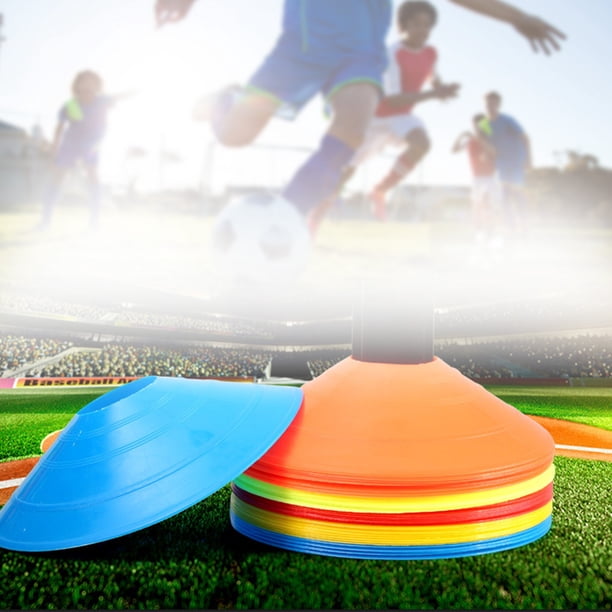 Lot de 10 marqueurs de football, 5 couleurs, cônes d'entraînement de football, barrières de football, accessoires en plastique (jaune Lot de 10 marqueurs de football, 5 couleurs, cônes d'entraînement de football, barrières de football, accessoires en plastique (jaune