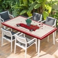 thumbnail image 2 of Red Valentine's Day Table Cloths for 3 Foot Rectangle Tables, Roses Truck Romantic Love Heart Truck Patio Waterproof Elastic Fitted Tablecloths, Washable Rectangular Table Cover for Camping, 2 of 8