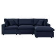thumbnail image 1 of Modular Lounge Sectional Deep Sofa Set, Blue Navy, Fabric, Modern Contemporary, Outdoor Patio Balcony Cafe Bistro Garden Furniture Hotel Hospitality, 1 of 10