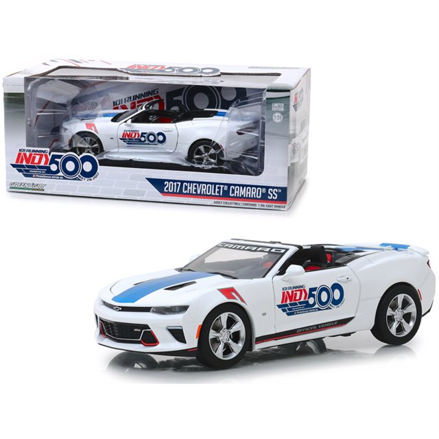 2017 Chevrolet Camaro SS Convertible White \ 101 Running Indy 500 Presentado \ por PennGrade Motor Oil 500 Festival Event Car 1/24 Diecast Model Car de Greenlight "" " Greenlight 18247