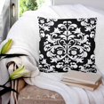 thumbnail image 3 of Pillow Covers 16x16 Set of 2, Baroque Black Throw Pillow Covers Decorative Couch Cushion Cover, Vintage Damask Classic Floral Microfiber Soft Square Pillowcases for Bedroom Living Room Sofa, 3 of 7