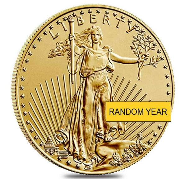 1/2 oz Gold American Eagle $25 Coin BU (Random Year)