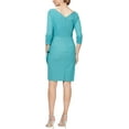 thumbnail image 2 of Alex Evenings Slimming Short Sheath V-Neck 3/4 Sleeve Cocktail Dress, Women's, 2 of 4