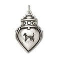 thumbnail image 1 of Sterling Silver 18" Unisex 1.5mm Box Chain Dog Lovers Crowned Heart Pendant Necklace, 1 of 2
