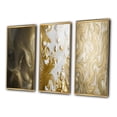 thumbnail image 3 of Designart "Elegant Retro Glamour Smooth Gold Wave II" Abstract Shapes Framed Wall Art Set Of 3 - Gold Transitional Frame Gallery Wall Set For Home Decor, 3 of 6