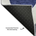 thumbnail image 6 of HomeRoots 663080 8 ft. Navy Blue, Ivory & Gray Ogee Washable Round Area Rug with UV Protection, 6 of 9