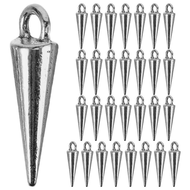 30 piezas de colgantes de cuentas con puntas, dijes de cono, plata gótica, conos largos, dijes góticos vintage para hacer joyas, dijes, mujeres, collares, pulseras, manualidades