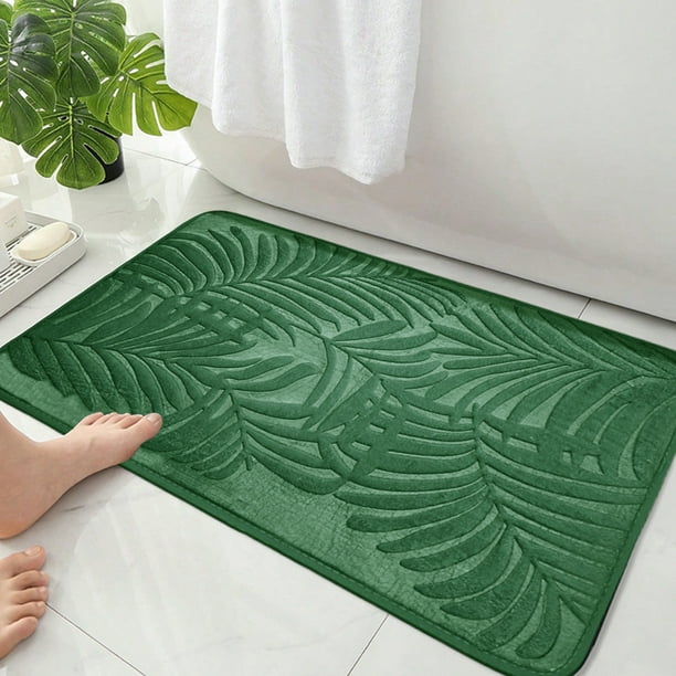 Juego de Alfombrillas Absorbentes para Baño, Color Verde, Antideslizantes y con Base de Goma, de Secado Rápido, Estilo Contemporáneo, Versátiles, 40 X 60 Cm, Cómodas y Duraderas, Color Verde, para Un