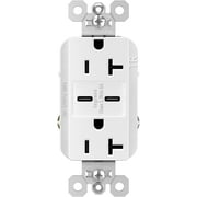 Legrand - Pass & Seymour TR20USBCC6W Radiant 20A Type-C Ultra-Fast 6.0A Wall Dual USB Charger & Tamper-Resistant Duplex