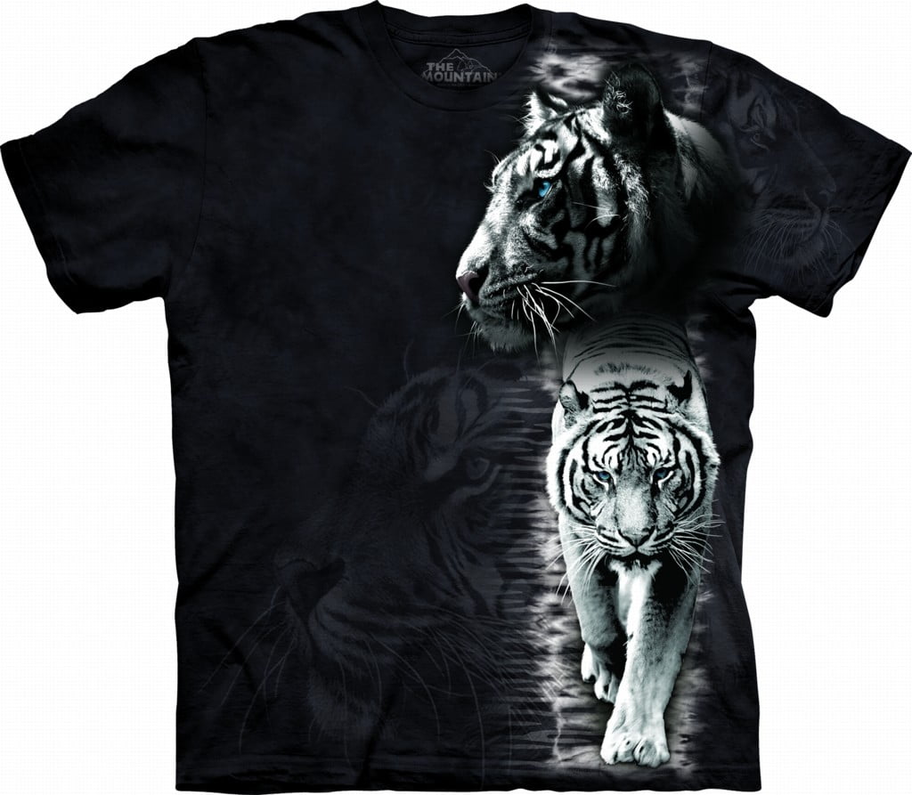 The Mountain Men's White Tiger Stripe Tshirt
