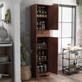 thumbnail image 6 of Furniture of America Miki Wood 5-Shelf Pantry Cabinet, Vintage Walnut, 6 of 13