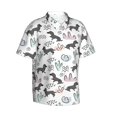 thumbnail image 2 of Balery Dachshund Dog Puppy Print Men's Hawaiian Shirts Short Sleeve Beach Shirt Relaxed Fit Vacation Button Down Shirts-Medium, 2 of 9