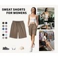thumbnail image 3 of TEMOFON Women's Athletic Shorts Sweat Shorts for Women Drawstring Elastic Shorts with Pockets Casual Loose Shorts, 3 of 8