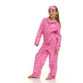 thumbnail image 3 of Barbie Fleece Pajama Coverall and Sleep Mask PJs Set Logo Little Kid to Big Kid, 3 of 5