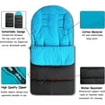 thumbnail image 2 of Casewin Universal Baby Stroller Footmuff Waterproof & Windproof Pram Footmuff Sleeping Bag Buggy Footmuff Warm Crystal Velvet Lined Footmuff for Most Pushchairs Strollers (Blue), 2 of 6