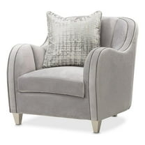 Michael Amini Roxbury Park Velvet Matching Chair in Steel Gray/Slate