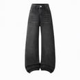 thumbnail image 4 of kpoplk Girls Straight Leg Baggy Jeans Loose Denim Pants with Pockets Classic Casual Style(Black,13-14 Y), 4 of 4