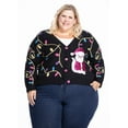 thumbnail image 6 of Jollidays x Glitter and Lazers Women's Meowy Catmas Cardigan, Sizes S-5X, 6 of 9